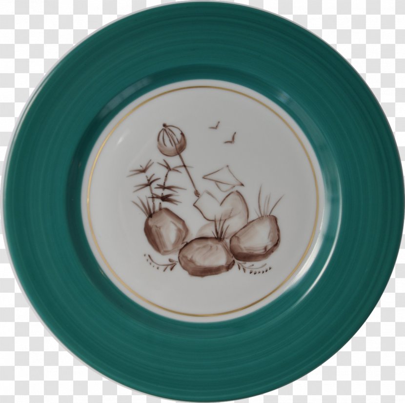 Plate Platter Porcelain Tableware Teal - Dishware Transparent PNG