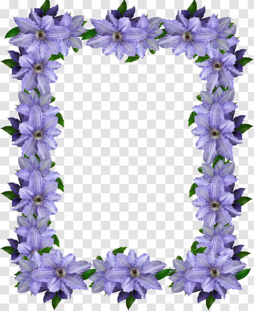 Larkspur Floral Design - Lilac - Clematis Frame Transparent PNG