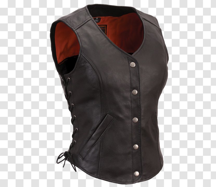 Leather Jacket Gilets Clothing - Fashion - Vest Transparent PNG
