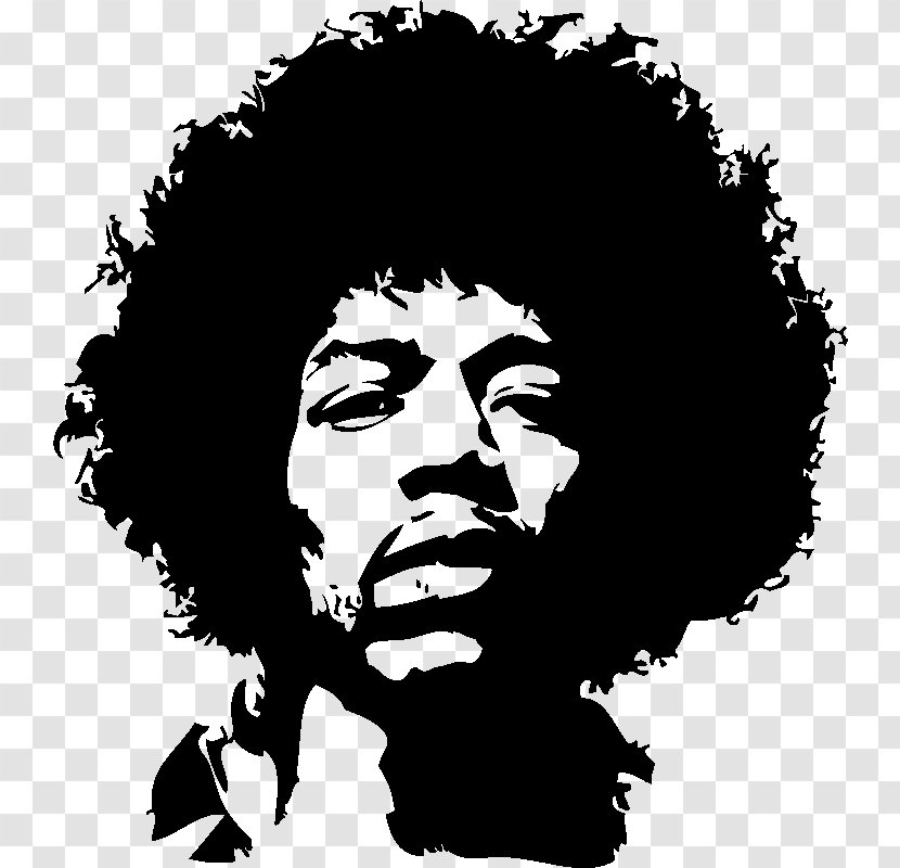 Jimi Hendrix Wall Decal Guitarist Stencil - Tree - Guitar Transparent PNG