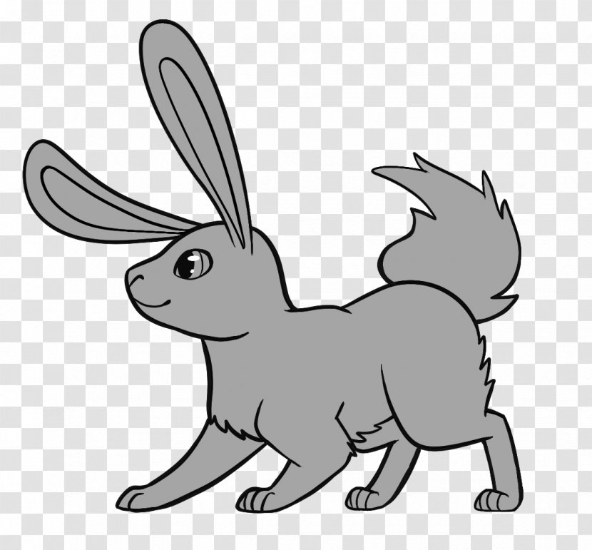 Line Art Hare Domestic Rabbit - Black And White - Peter Transparent PNG