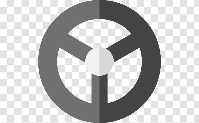 Logo Trademark Circle Angle - Black And White - Steering Wheel Transparent PNG