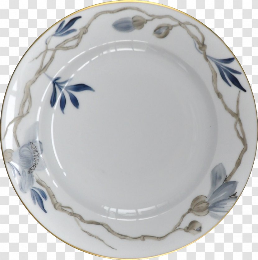 Plate Ceramic Platter Blue And White Pottery Saucer - Serveware Transparent PNG