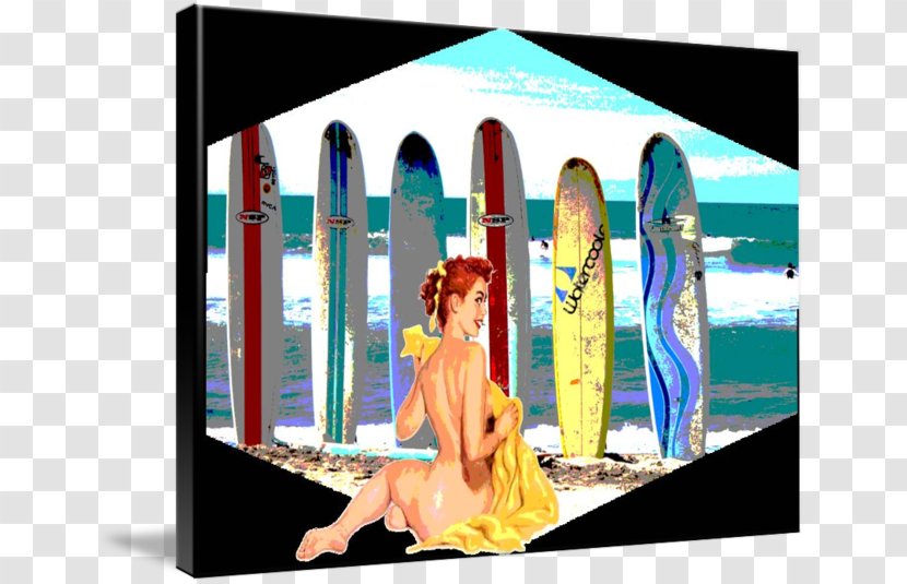 Imagekind Art Poster Graphic Design Paper - Silhouette - Watercolor Surfboard Transparent PNG