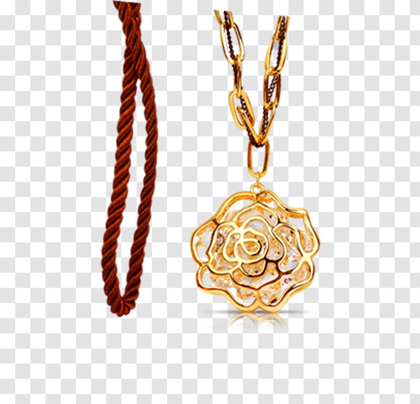 Pendant Necklace - Chain - Fall Flower Transparent PNG