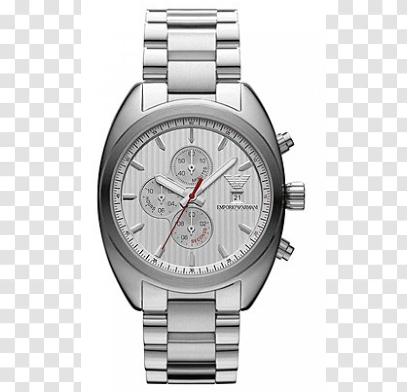 Analog Watch Emporio Armani Sportivo AR5905 Chronograph - Silver Transparent PNG