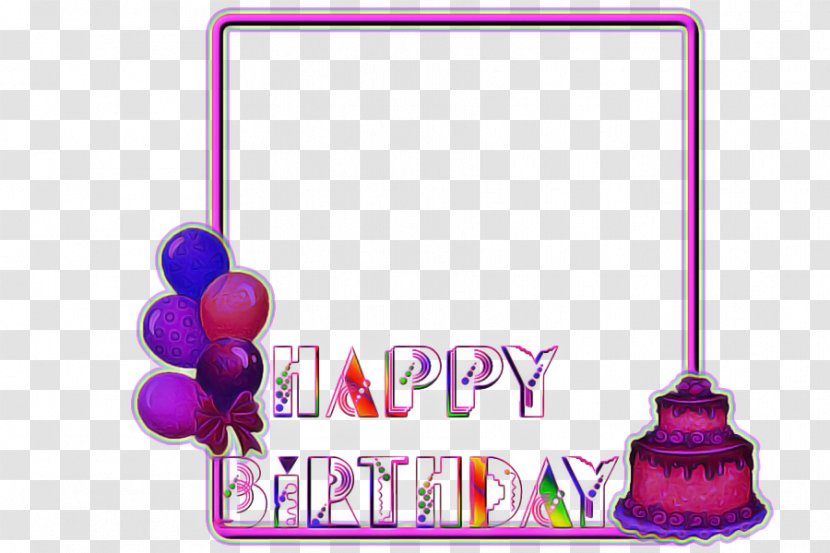 Happy Birthday Frames - Rectangle - Magenta Candle Transparent PNG