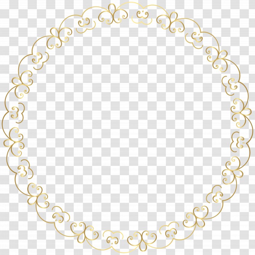 Material Necklace Pearl Chain Body Piercing Jewellery - Pattern - Round Gold Border Frame Clip Art Image Transparent PNG