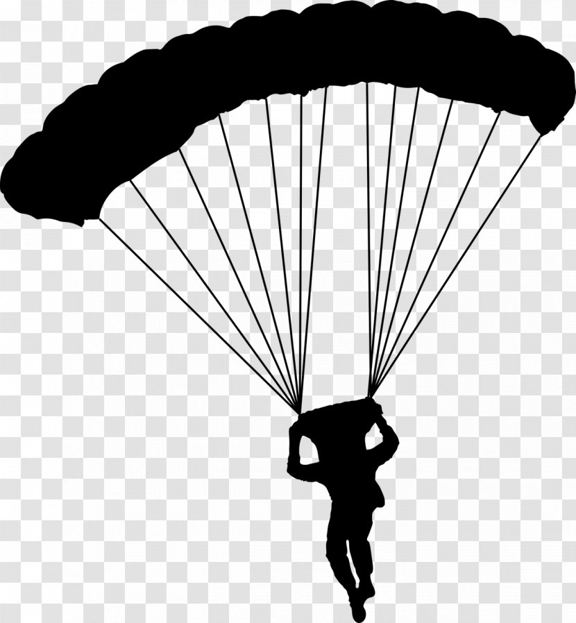 Parachuting Parachute Clip Art - Black Transparent PNG