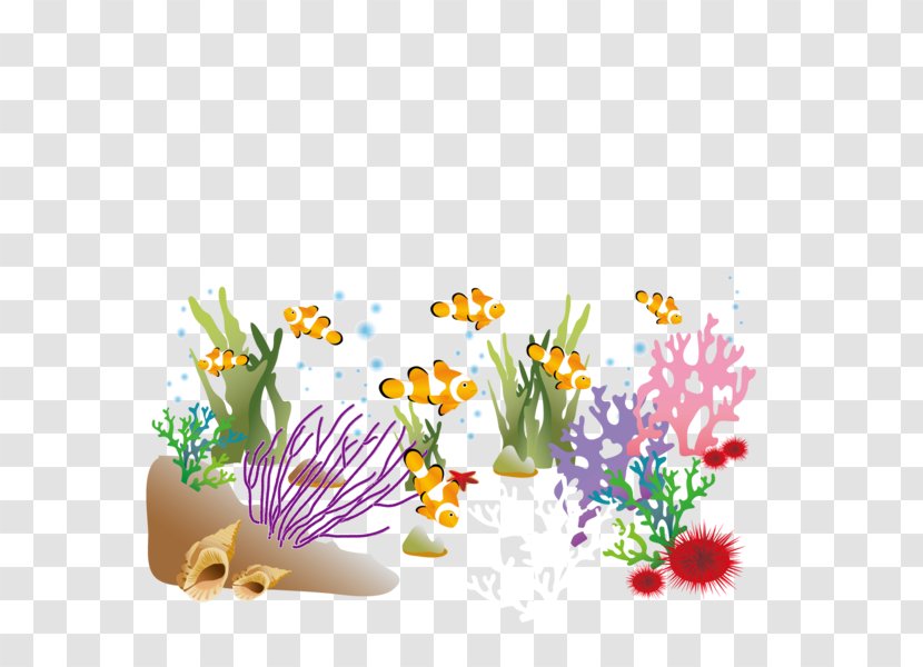 Seabed Coral Le Monde Sous-marin Euclidean Vector Floral Design - Flowering Plant - Sea Transparent PNG
