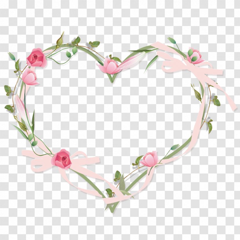 Flower Heart Garden Roses Clip Art - Cartoon - Ps Border Picture Material Transparent PNG