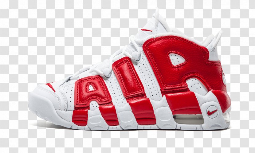 Mens Nike Air More Uptempo QS 414962-004 Sports Shoes 'White Red' Basketball Shoe - Footwear Transparent PNG