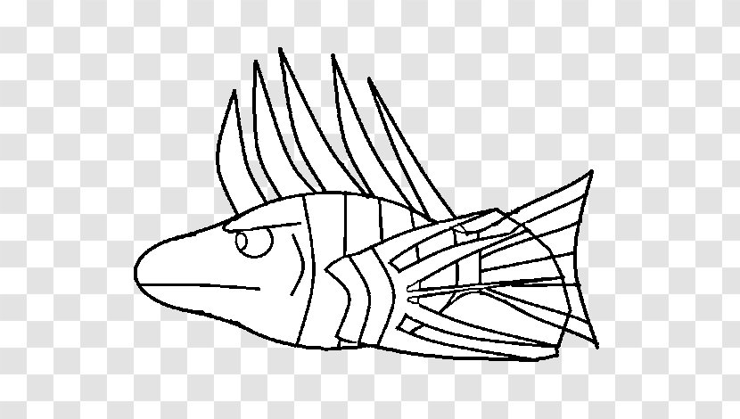 Spotfin Lionfish Red Angelfish Common Carp - Drawing - Coloring Page Transparent PNG