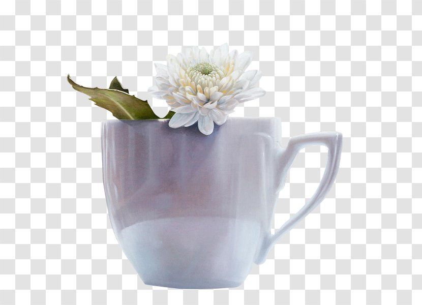 Coffee Cup Porcelain Vase Flower - Mug - Cups Of Flowers Transparent PNG
