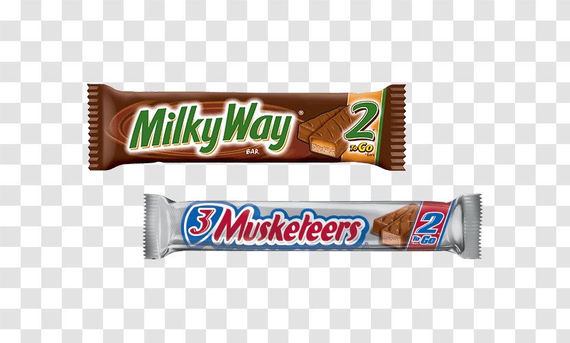 Chocolate Bar 3 Musketeers Milky Way Midnight Milk - Snack Transparent PNG