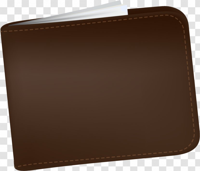 Wallet Leather Rectangle - Brown - Simple Transparent PNG