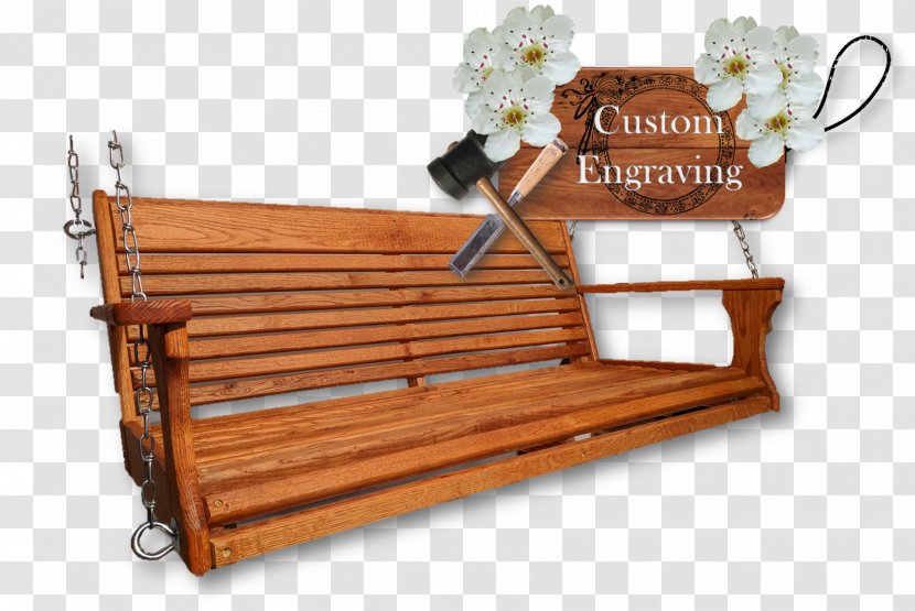 Swing Hardwood Oak Bench - Chain - Wood Transparent PNG