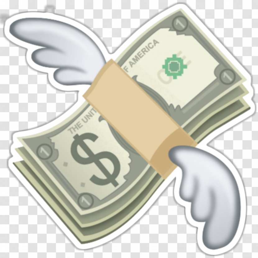 Emoji Flying Cash Money Bag Sticker - Banknote Transparent PNG
