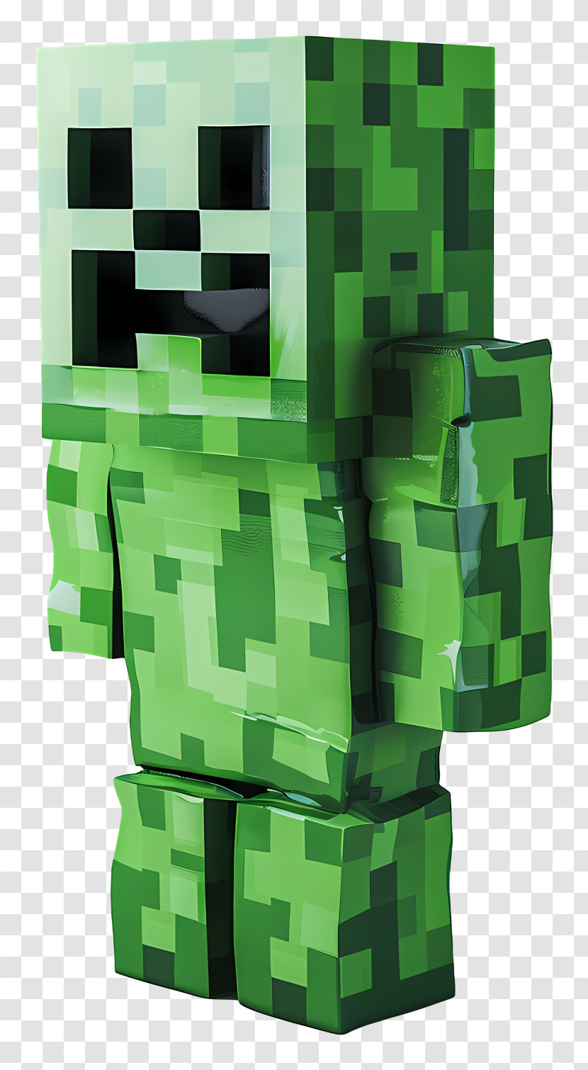 Minecraft Creeper - Pixelated Green Creeper Character Design Transparent PNG
