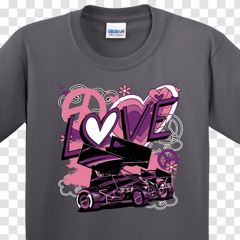 Long-sleeved T-shirt Hoodie - Pink - Sprint Car Racing Transparent PNG