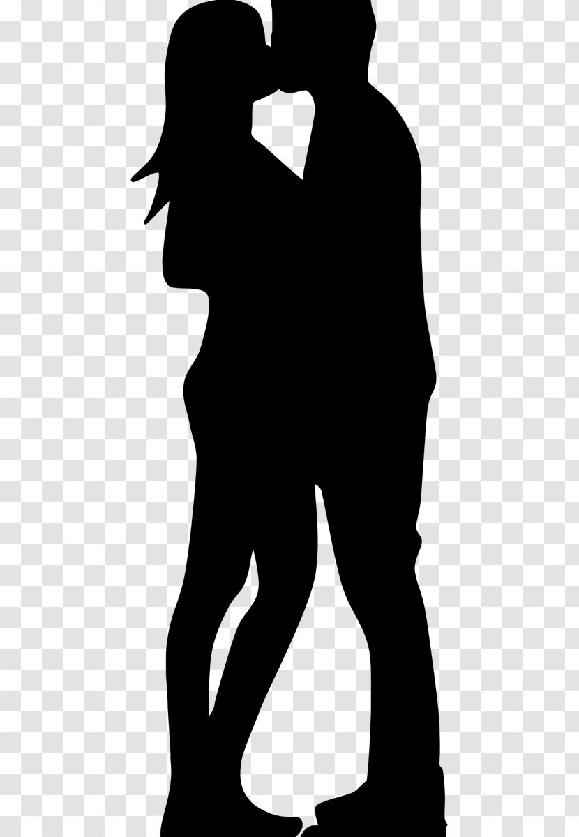 Silhouette Clip Art Vector Graphics Kiss - Muscle - Valentine Kissing Transparent PNG