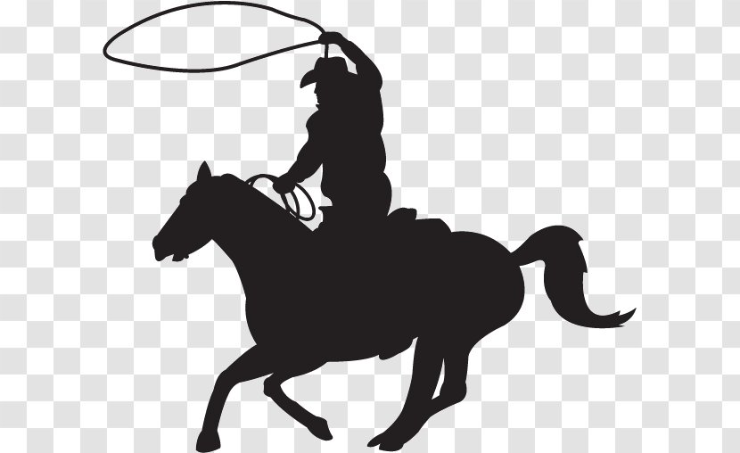 Calf Roping Team Rodeo Cowboy Silhouette - Equestrian Sport Transparent PNG