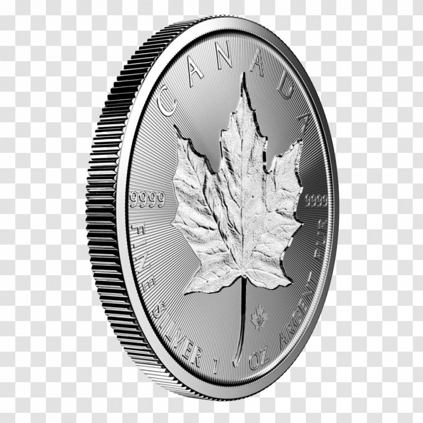 Canadian Silver Maple Leaf Gold Bullion Coin Transparent PNG