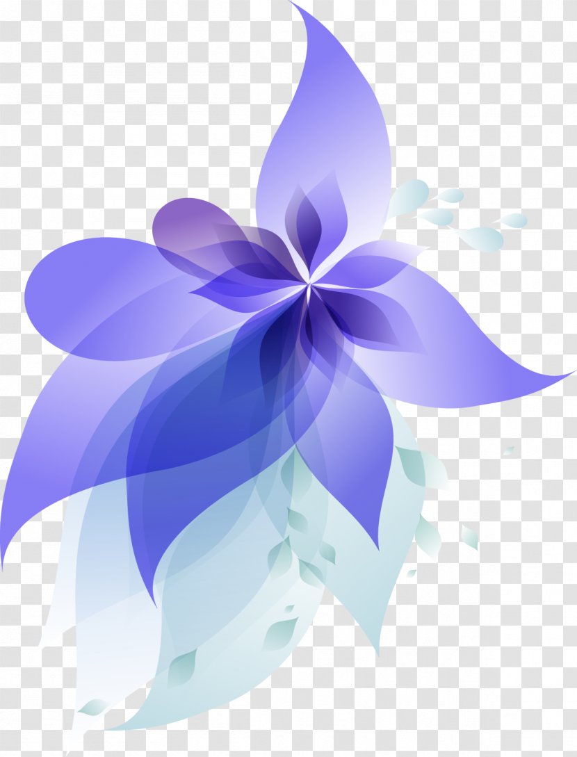 Blue Gradient Flowers - Color - Raster Graphics Transparent PNG