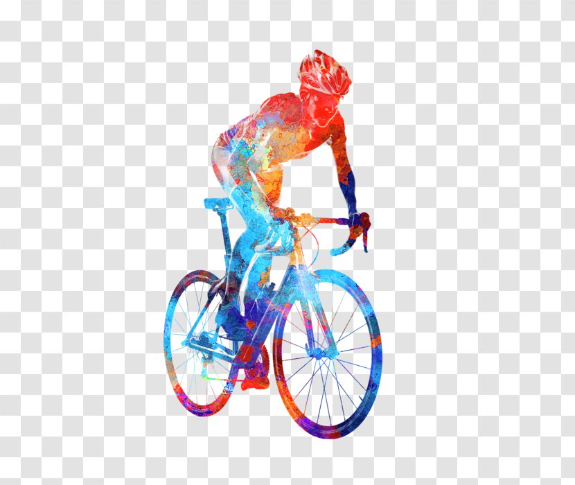 Cycling Road Bicycle Watercolor Painting Triathlon Poster - Sport Transparent PNG