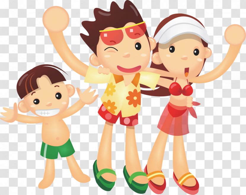 Cartoon Seaside Resort Clip Art - Friendship - Great Swimming Transparent PNG