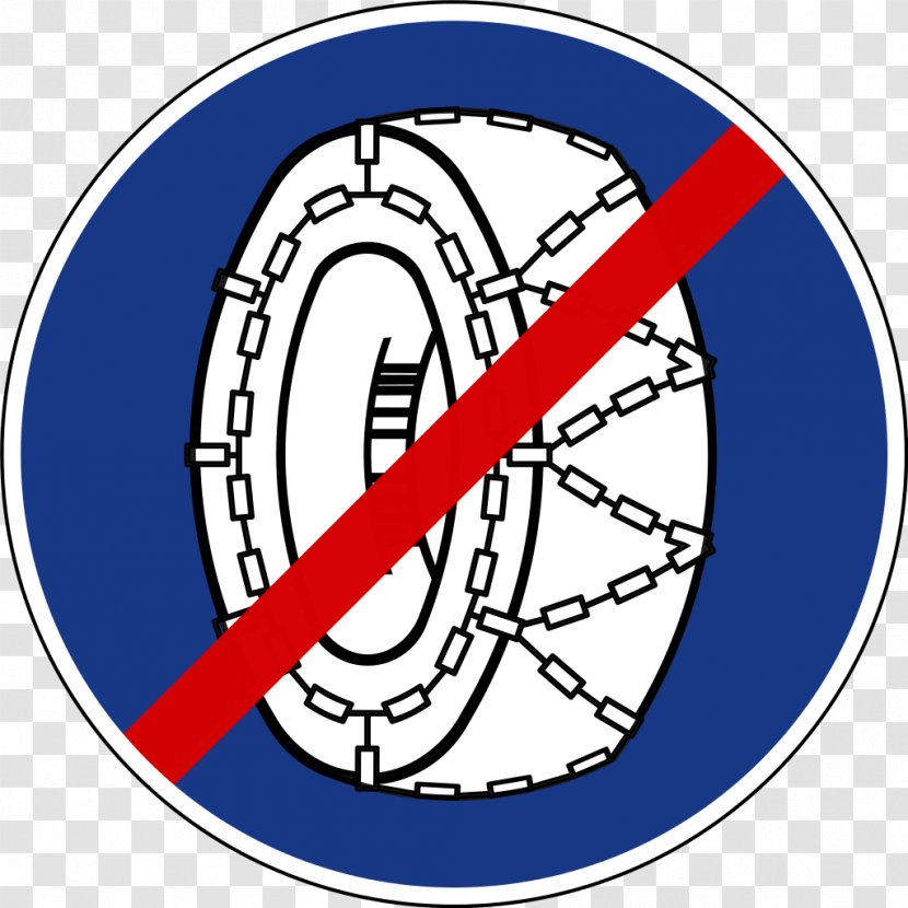 Snow Chains Tire Traffic Sign - Text Transparent PNG