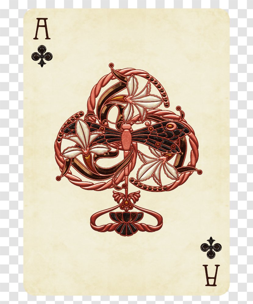 Ace Of Hearts Playing Card Spades Face - Maison De L'art Nouveau Transparent PNG