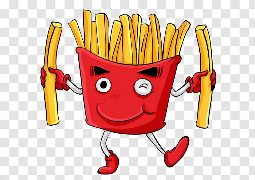 French Fries Fast Food Junk Cartoon - Fruit - Potato Chips Transparent PNG