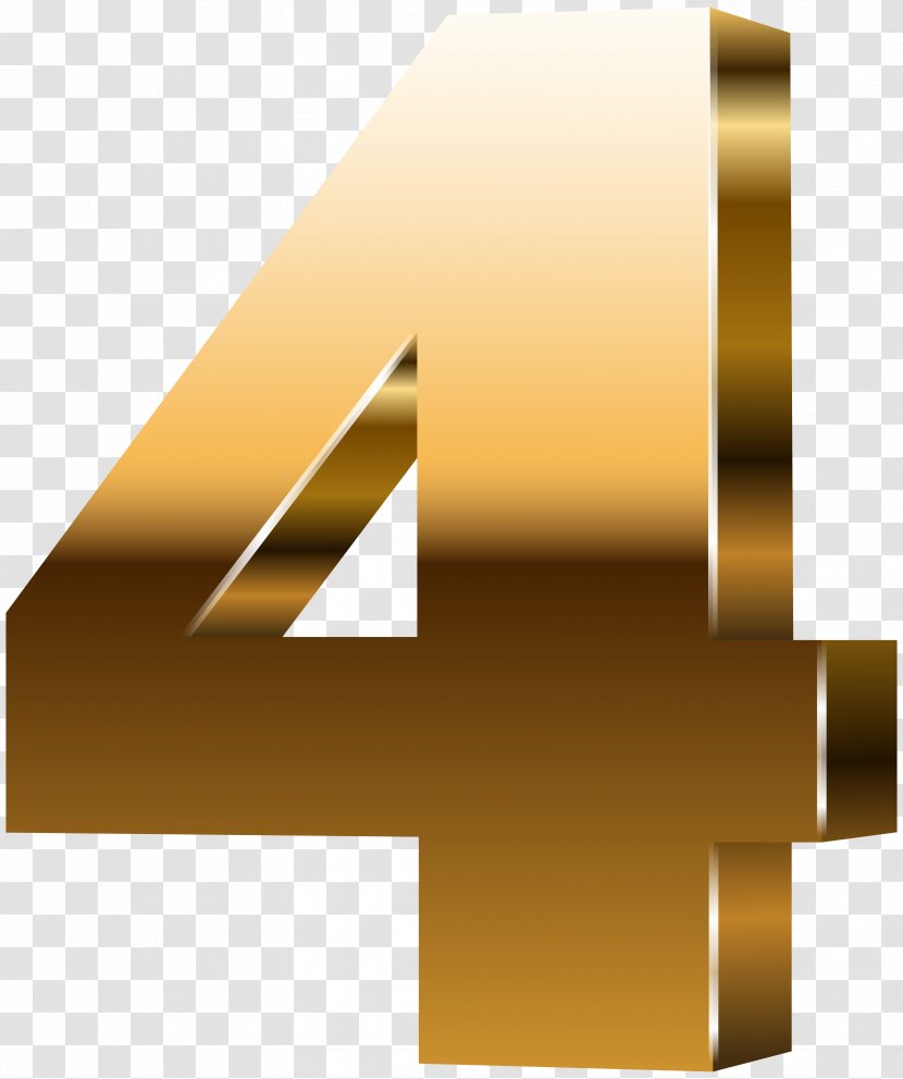 3D Computer Graphics Clip Art - Number - Four Gold Image Transparent PNG