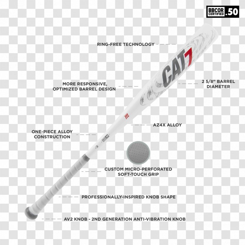 Baseball Bats Marucci 2017 CAT7 Adult Louisville BBCOR - Cat7 Transparent PNG