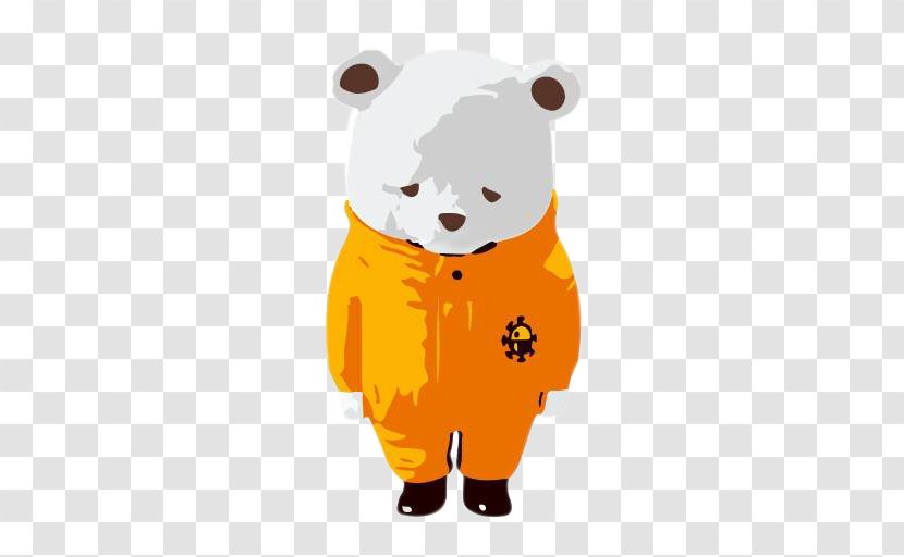 Polar Bear Coat Jacket - Frame - Small Wearing An Orange Transparent PNG