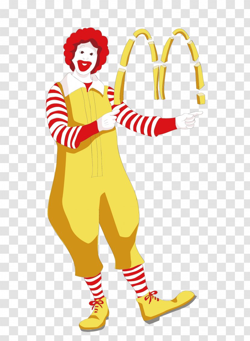 Ronald McDonald McDonalds French Fries Fast Food - Costume - McDonald's Clown Cartoon Vector Material Transparent PNG