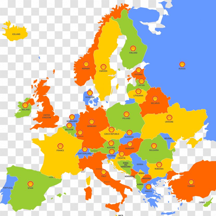 Europe Vector Graphics World Map Mapa Polityczna - Shell Station Application Transparent PNG
