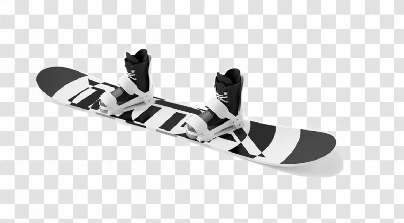 Texture Mapping Sports Equipment Snowboard - Shader - Black And White Skateboard Shoes, Buckle-free Material Transparent PNG