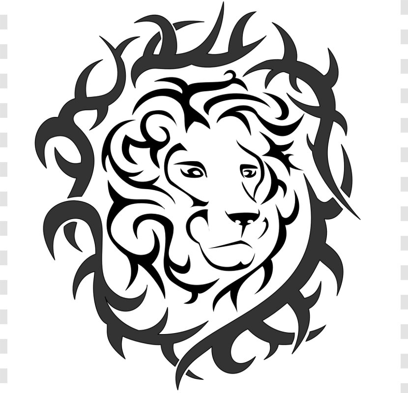 Lion Tattoo Drawing Flash Visual Arts - Sign - Head Picture Transparent PNG