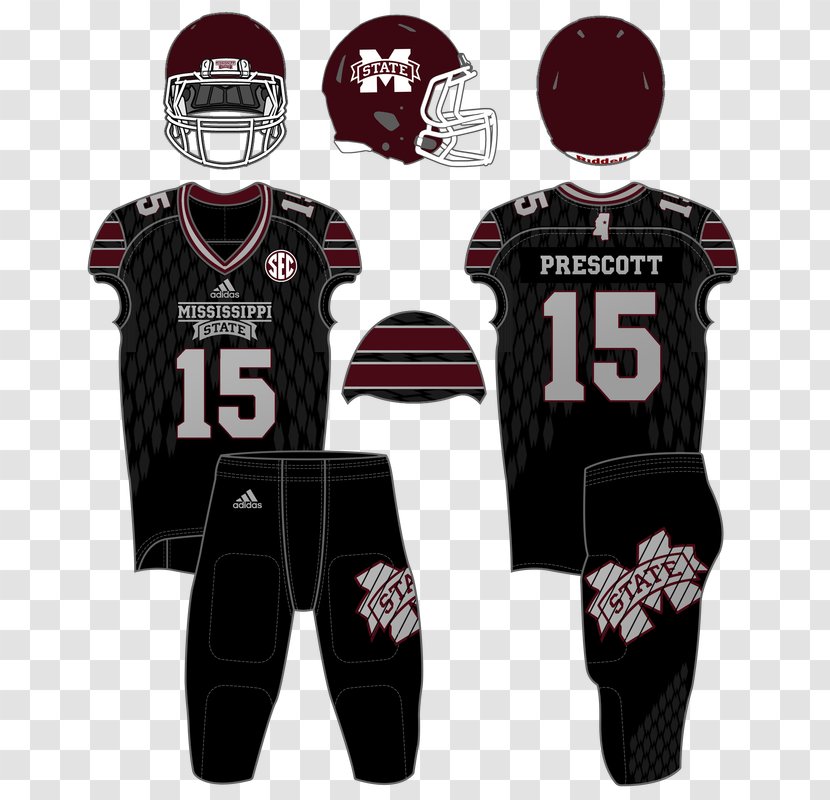 Mississippi State University Bulldogs Football Ole Miss Rebels Uniform American - Protective Gear In Sports - Adidas Uniforms Transparent PNG