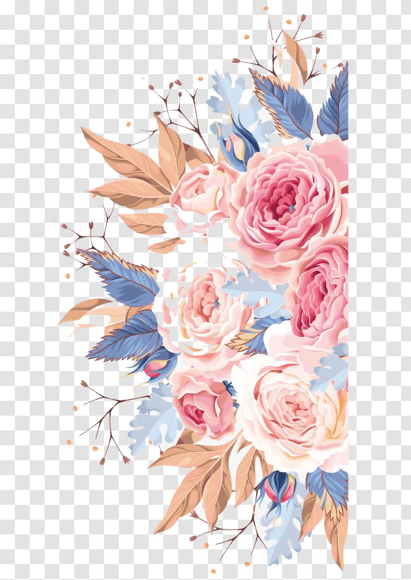 Wedding Invitation Clip Art - Flora - Watercolor Pink Flower Transparent PNG