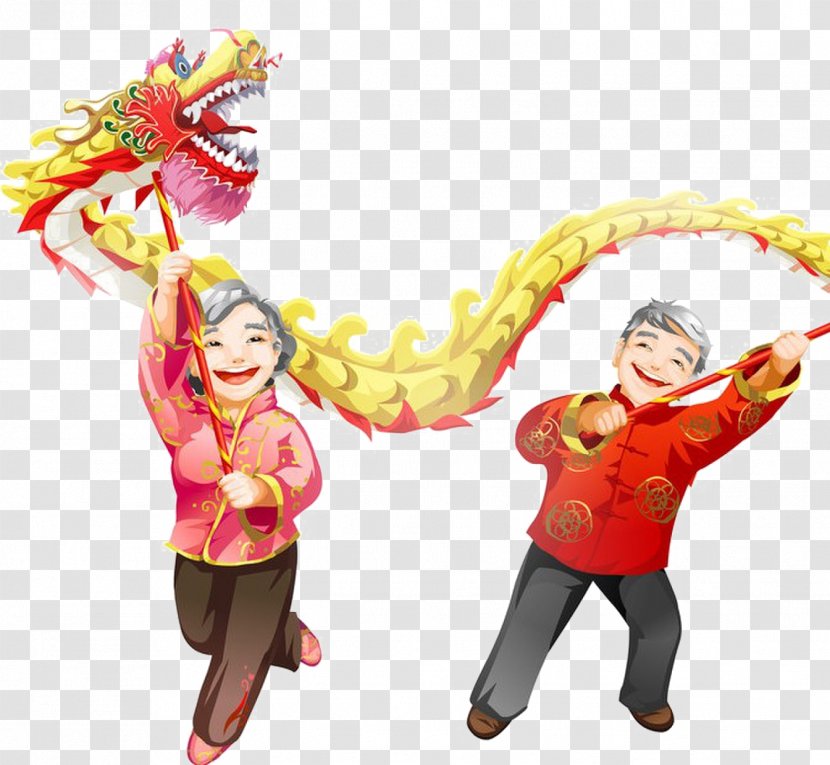 Dragon Dance Performance Chinese New Year Lion - Folklore - Old Transparent PNG