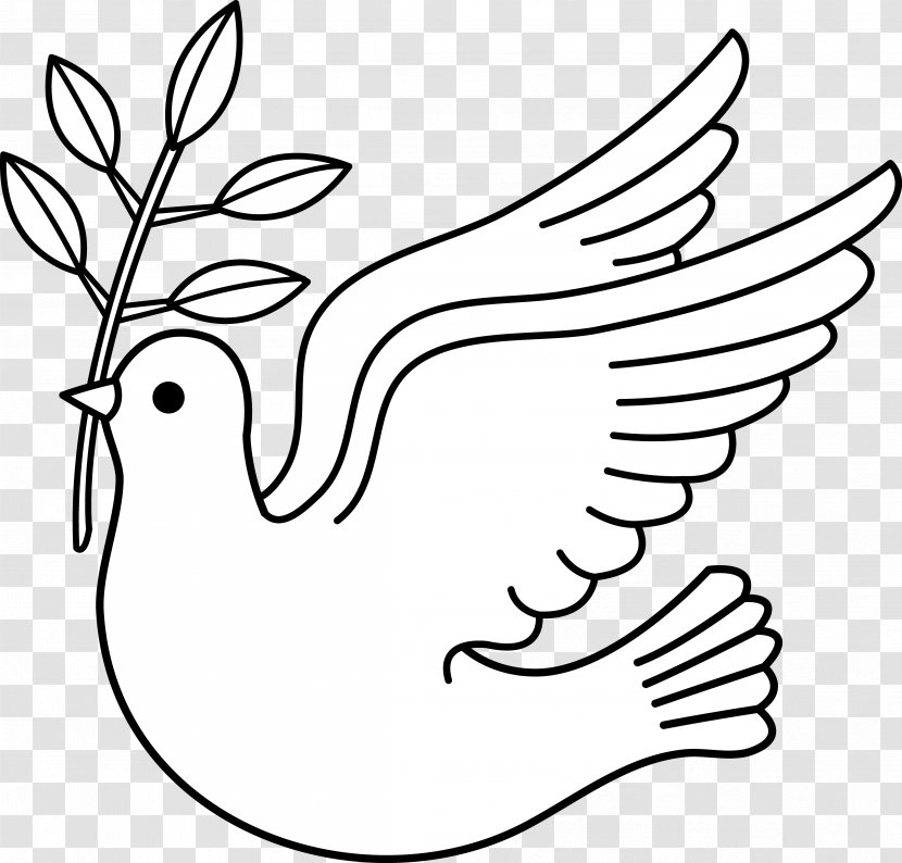 Columbidae Doves As Symbols Black And White Clip Art - Artwork - Christian Animal Cliparts Transparent PNG
