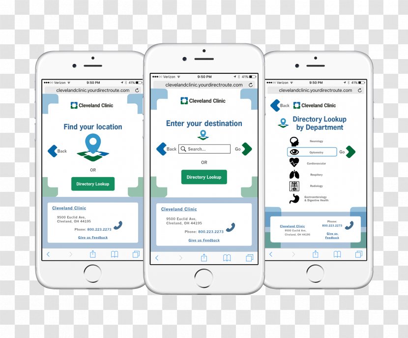Cleveland Clinic Web Application Mobile Phones - Smartphone - Wayfinding Transparent PNG