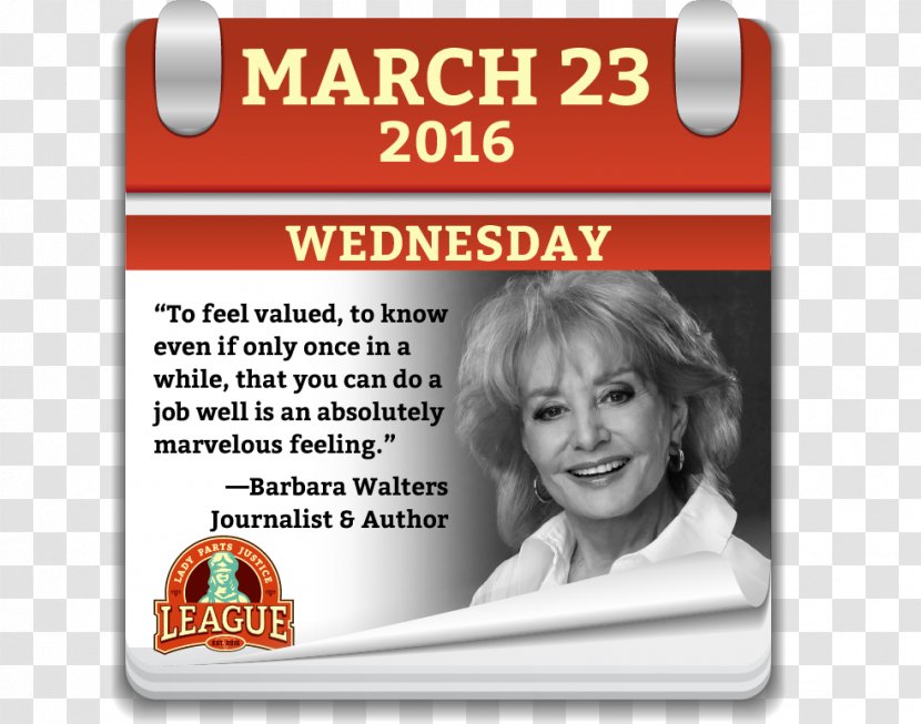 Barbara Walters Author Journalist Broadcast Journalism Color Photography - Lady Justice Transparent PNG