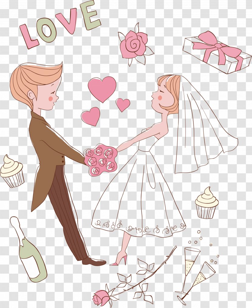 Wedding Invitation Bridegroom Marriage - Flower - Cartoon Elements Transparent PNG
