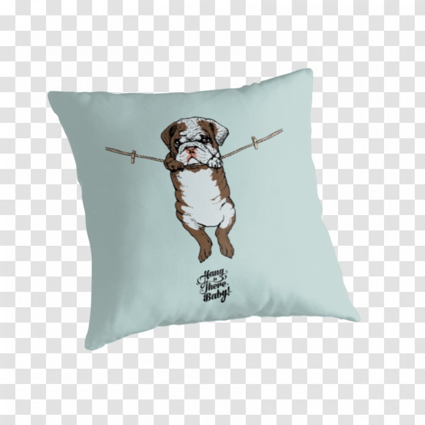 Bulldog Hang In There Baby There, Throw Pillows Printmaking - Blanket - English Transparent PNG