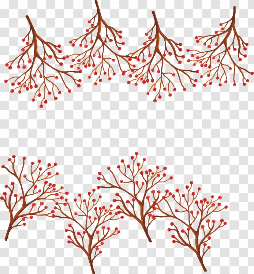 Fruit Clip Art - Area - Red Wild Branches Transparent PNG