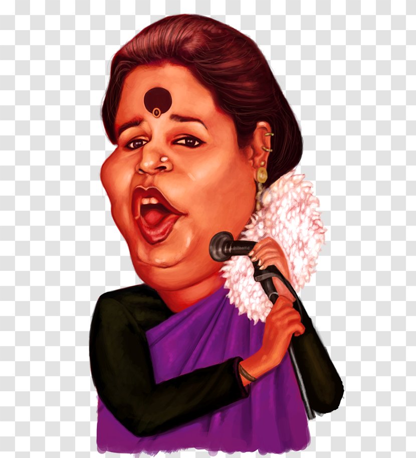 Mika Singh Caricature Cartoon Microphone - P T Usha - Advertising Agency Transparent PNG